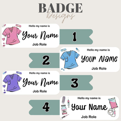 Cute Nurse / Doctor Personalised name badge. Nursing, Doctor, Student, Teacher, Healthcare, Midwife, Dentist, Health Visitor, Paramedic