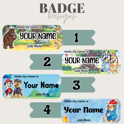 Childhood Character Inspired Personalised name badge. Nursing, Doctor, Student, Teacher, Healthcare, Midwife, Dentist, Paramedic